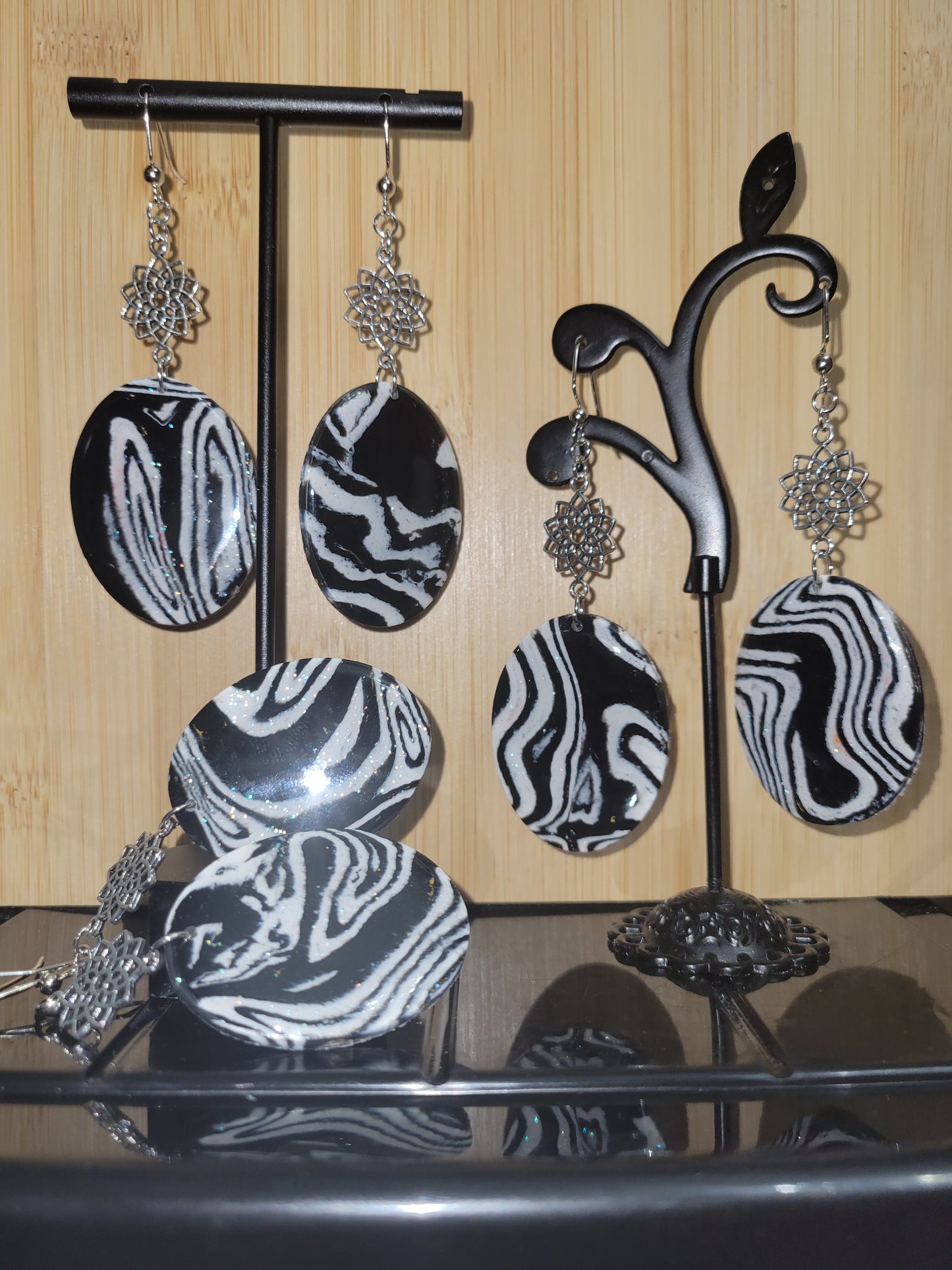 Zebra Marble (faux) Earrings