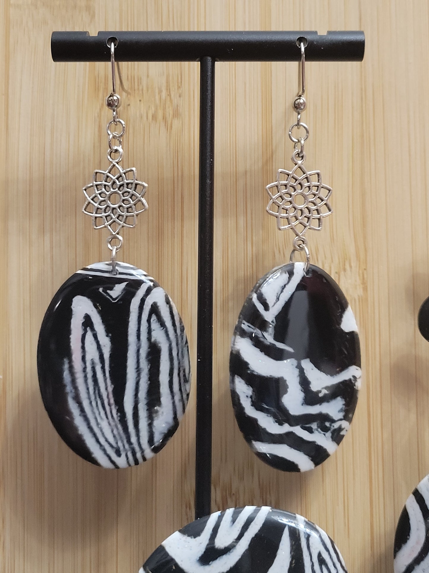 Zebra Marble (faux) Earrings