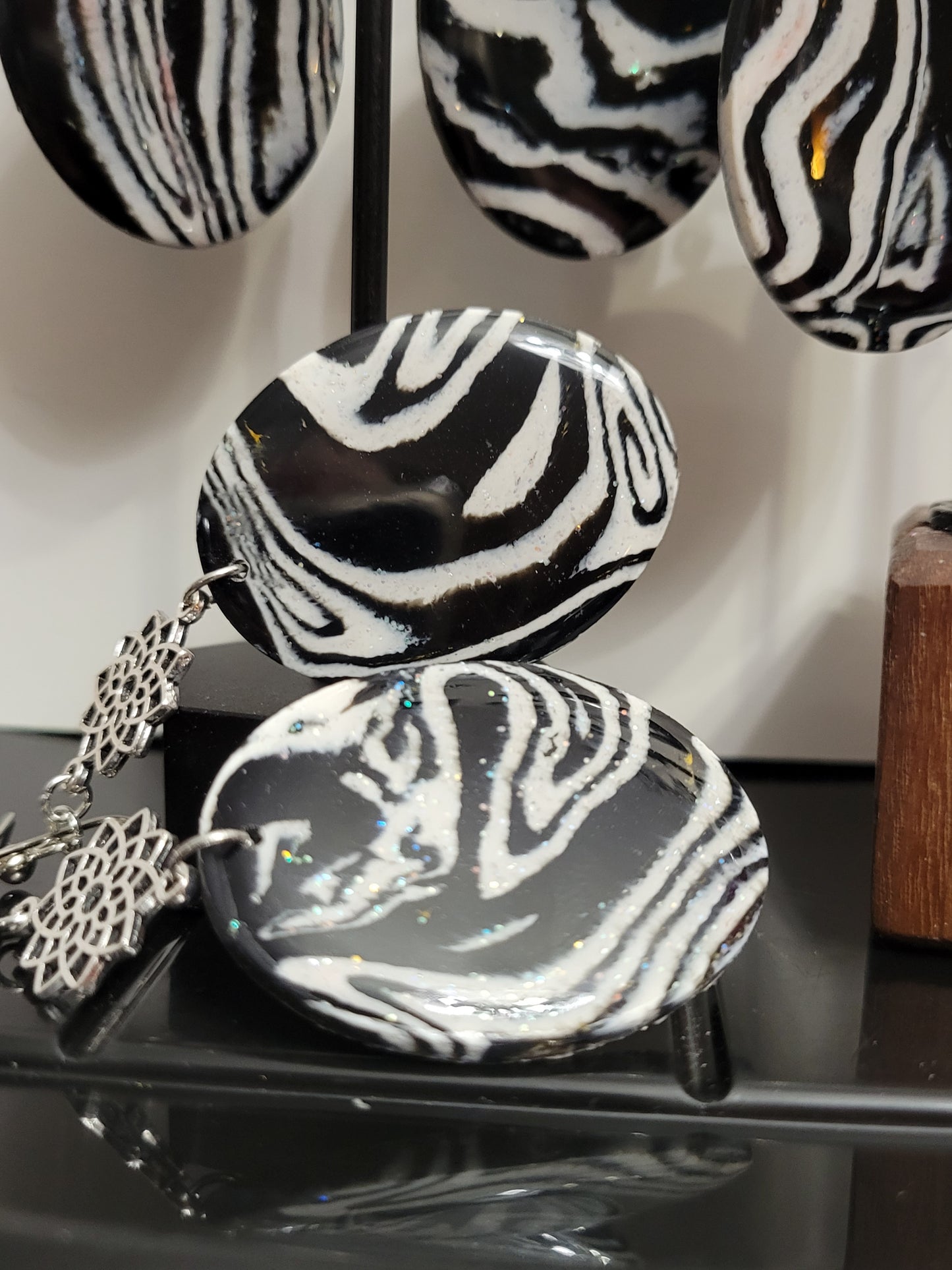 Zebra Marble (faux) Earrings